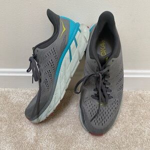 Hoka Clifton 7- Gray and Blue Sneakers